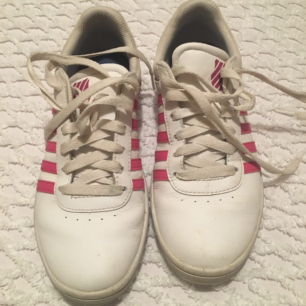 White and pink K Swiss shoes size 7